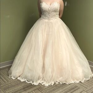 Elegant Strapless Lace Ball Gown